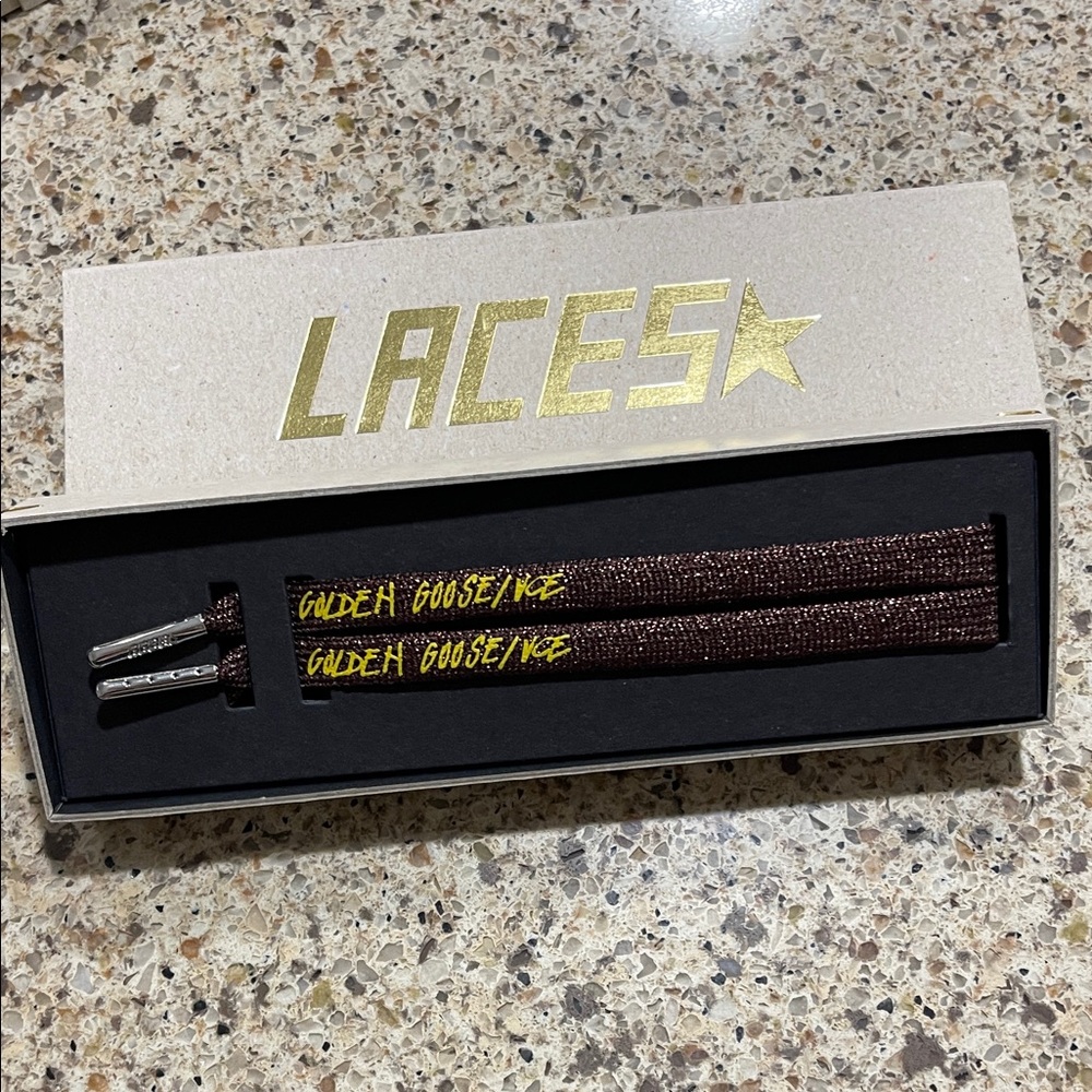 Golden Goose Glittery Bronze/yellow Laces - Picture 2 of 4